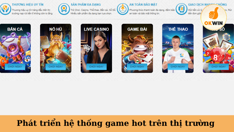 Phát triển hệ thống game hot trên thị trường